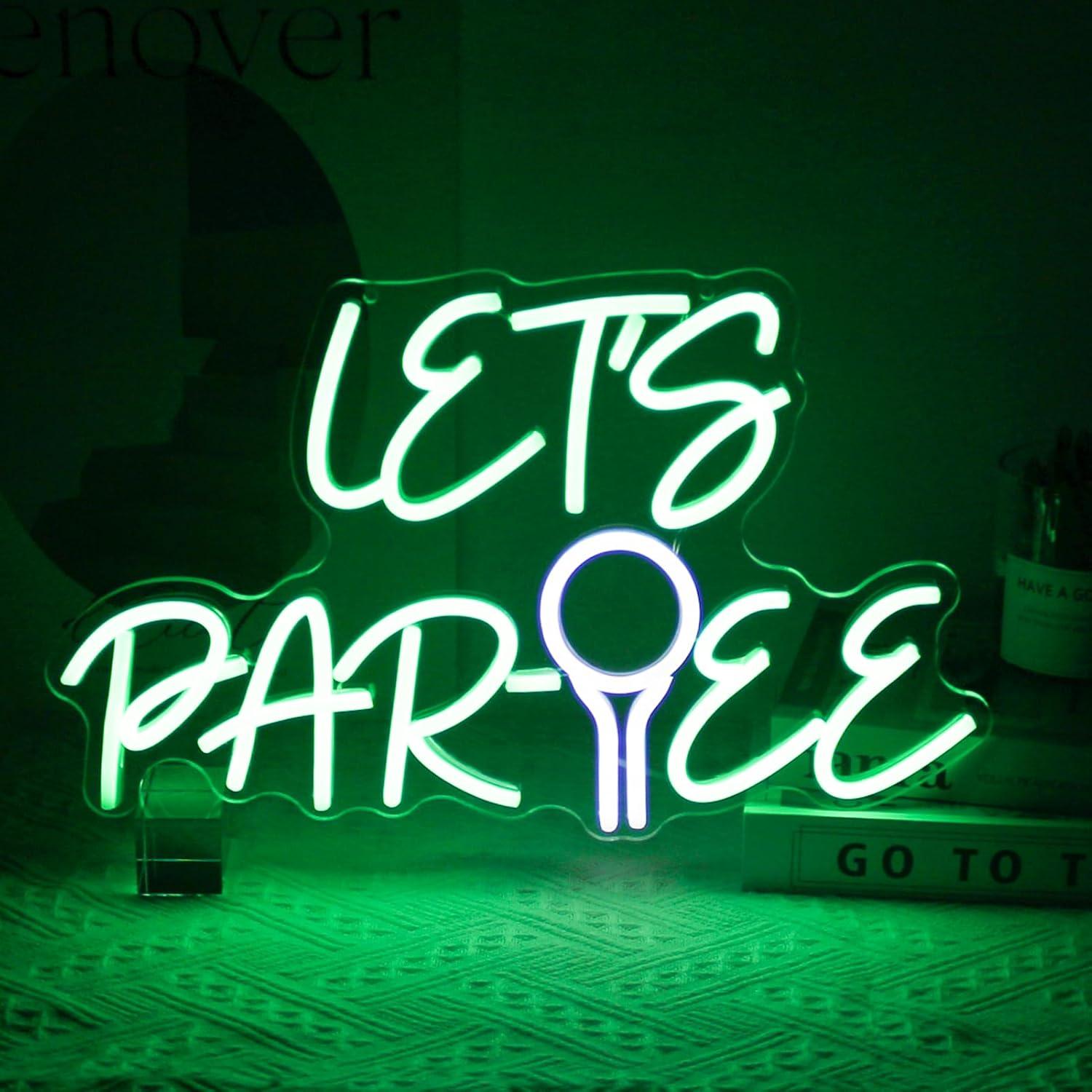 Neon Sign Party - Let's Par Tee Letreiro de Neon