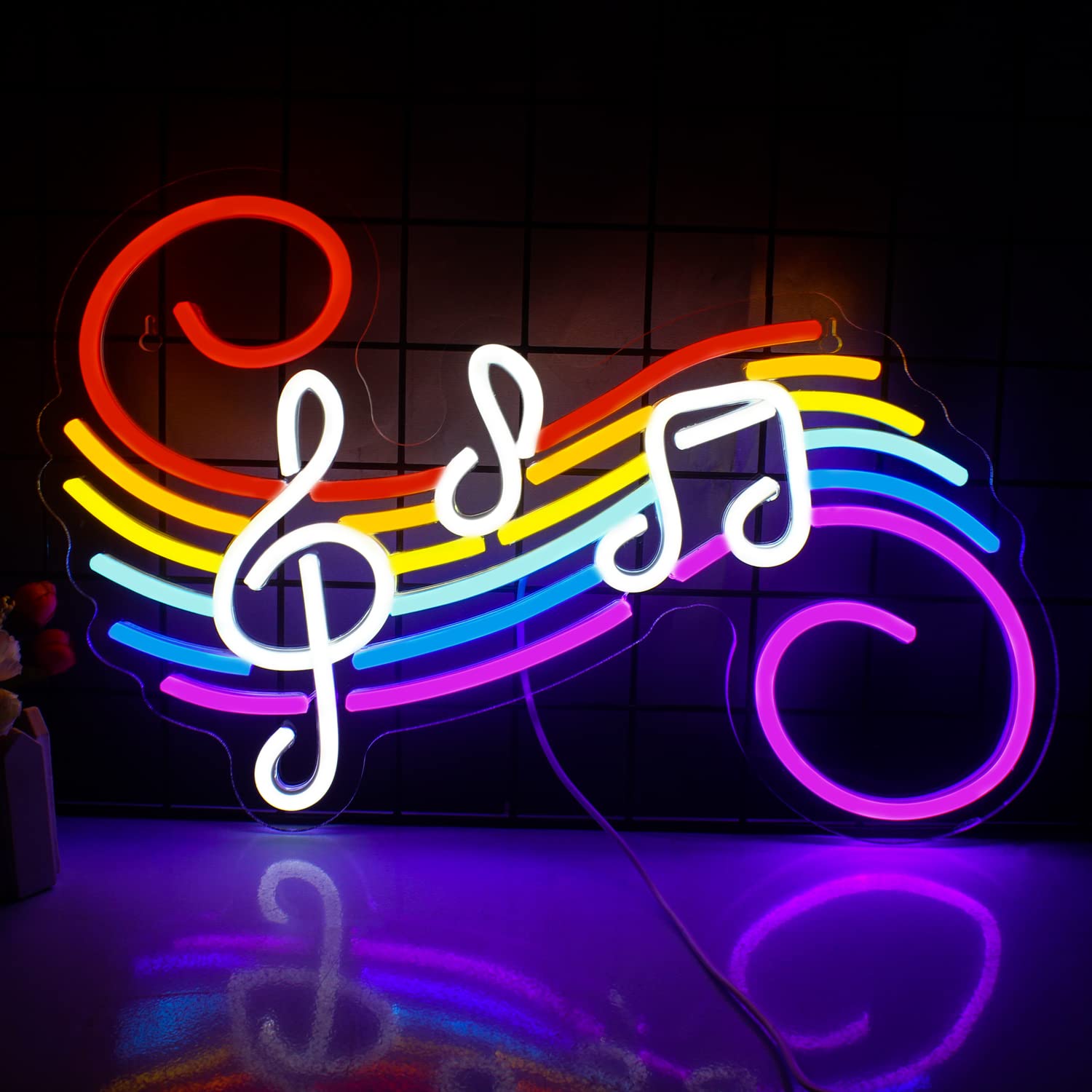 Neon Sign Party - Letreiro Neon de Notas Musicais Personalizável,