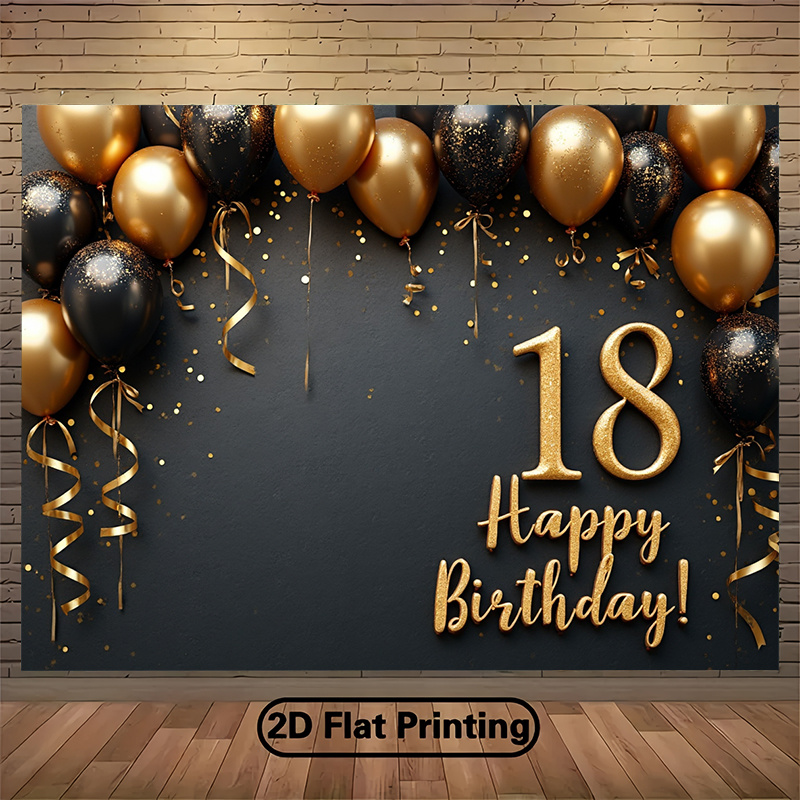 Party Banner Gold - Banner de Fundo 2D com Balões