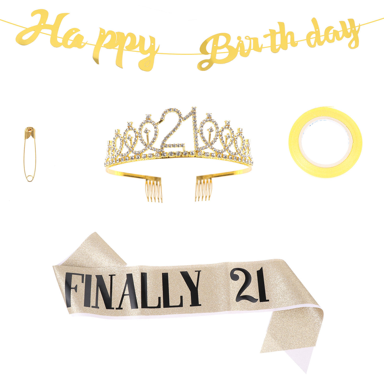 1 Conjunto de Coroa de Anivers - Birthday Sash Glitter avaliação e preço