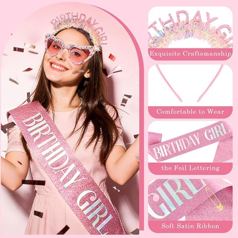 Conjunto de 3 Peças: Faixa de  - Birthday Sash Glitter avaliação e preço
