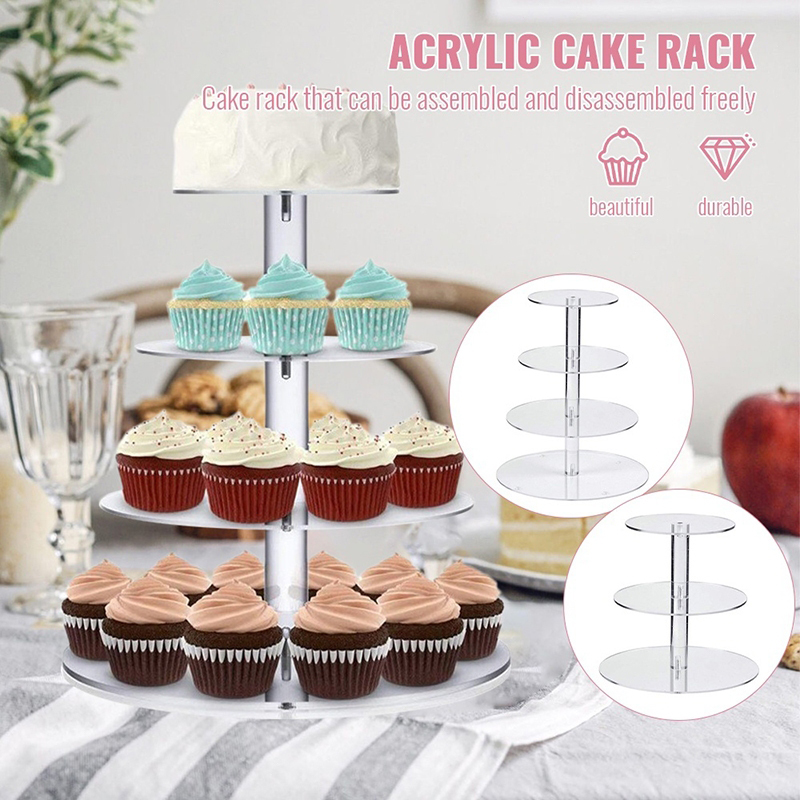1 pc 3/4/5 camadas acrílico re - Cupcake Stand Tier avaliação e preço