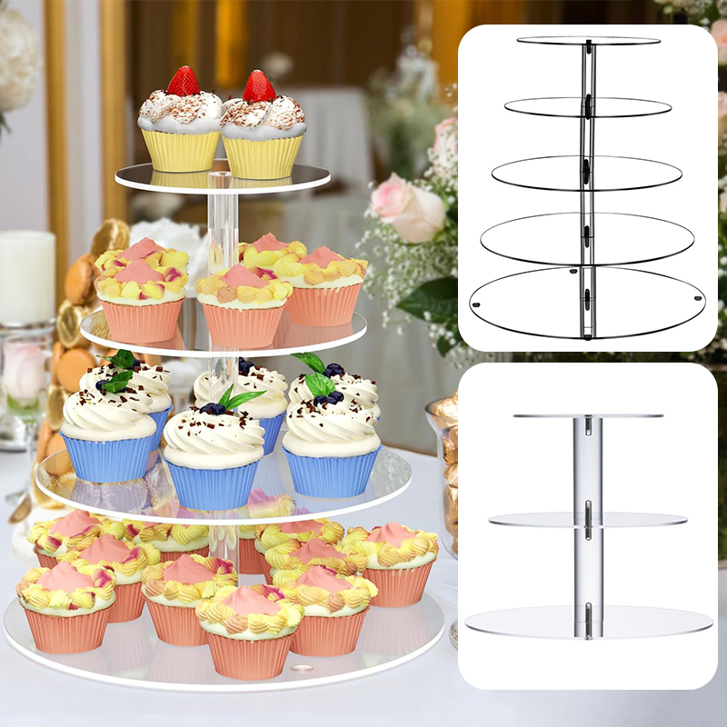 1 pc 3/4/5 camadas acrílico re - Cupcake Stand Tier avaliação e preço