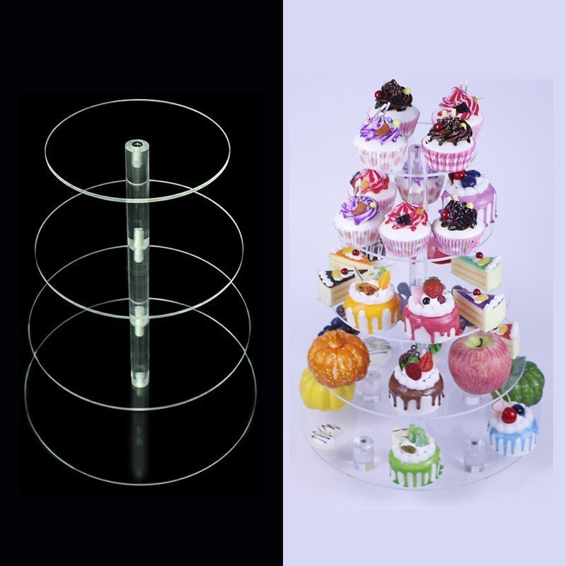 1 pc 3/4/5 camadas acrílico re - Cupcake Stand Tier avaliação e preço