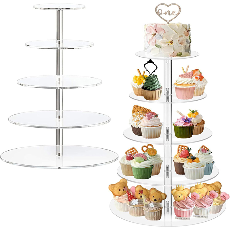 1 pc 3/4/5 camadas acrílico re - Cupcake Stand Tier avaliação e preço