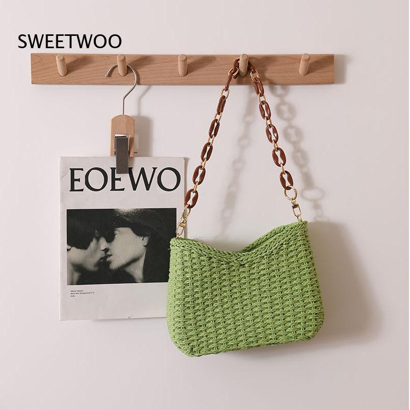 Bolsa de Ombro de Palha Trança - Paper Straw Color avaliação e preço