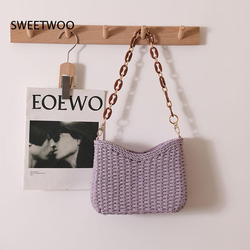Bolsa de Ombro de Palha Trança - Paper Straw Color avaliação e preço