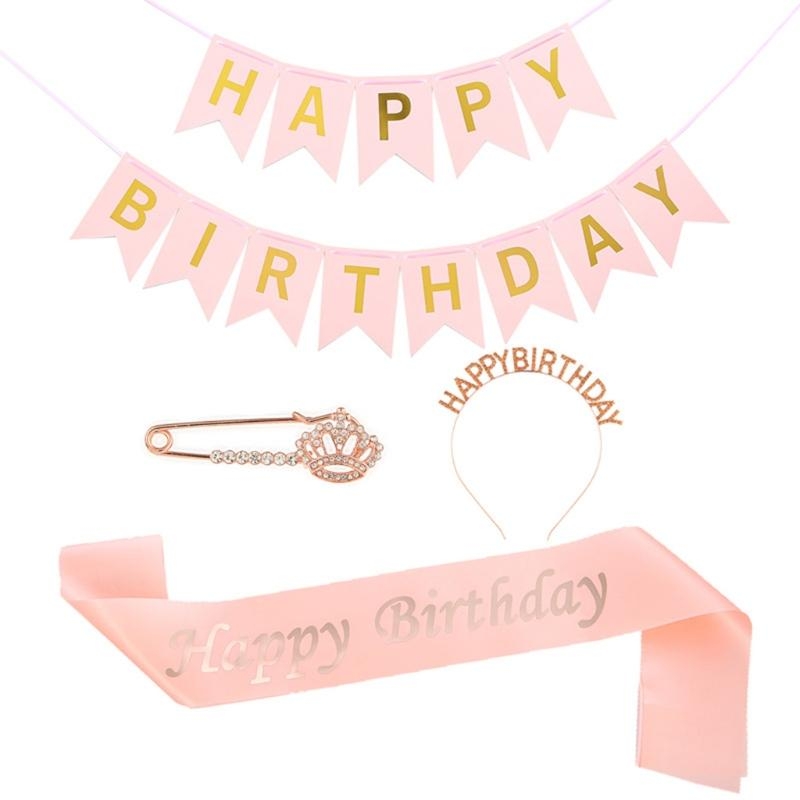 G92d 4 peças decorações festa  - Birthday Sash Glitter avaliação e preço