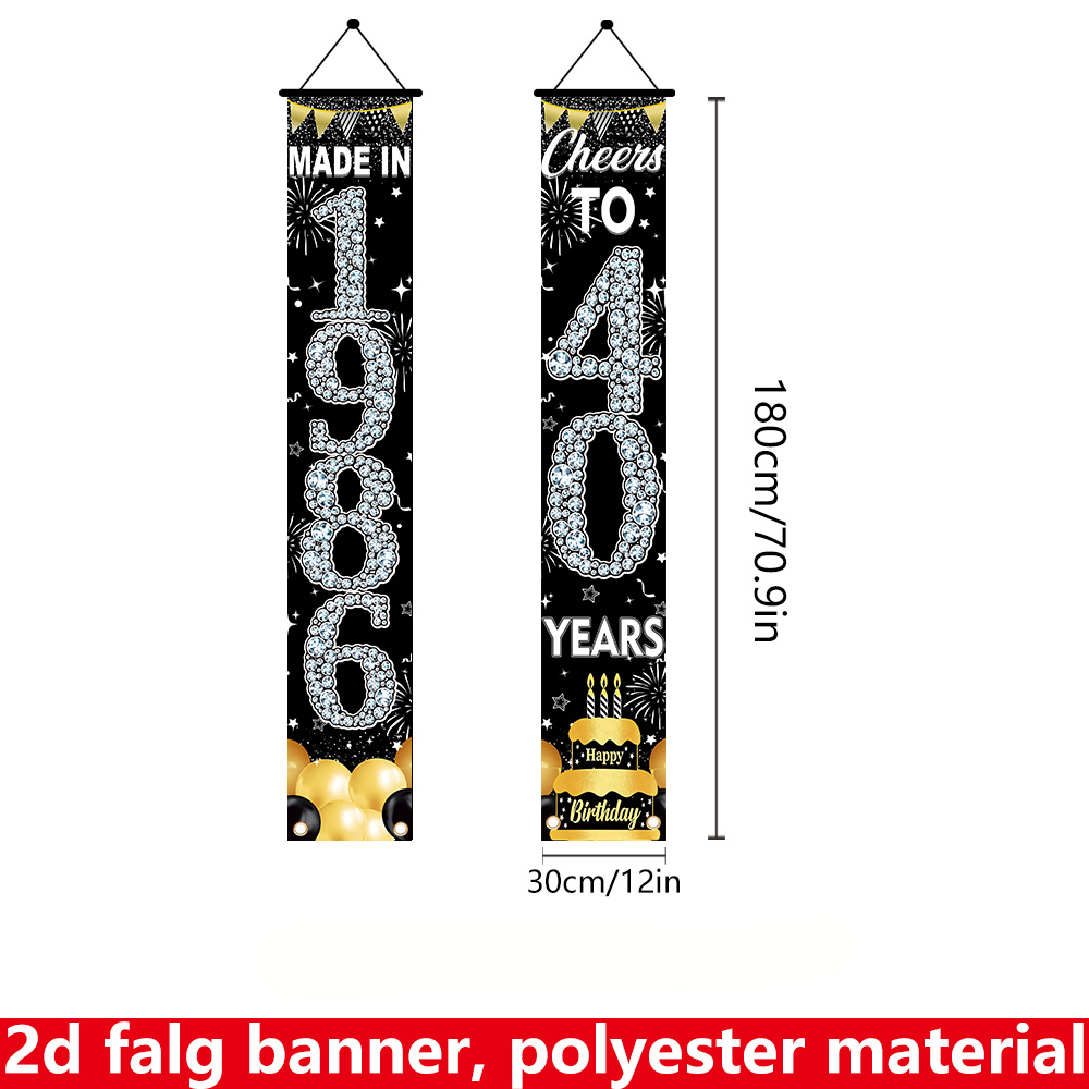 2 Banners Planos 2D para o 40º - Party Banner Gold avaliação e preço