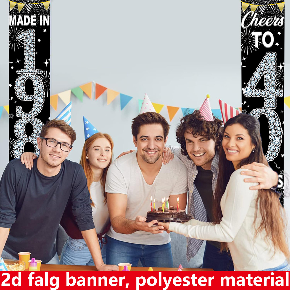 2 Banners Planos 2D para o 40º - Party Banner Gold avaliação e preço