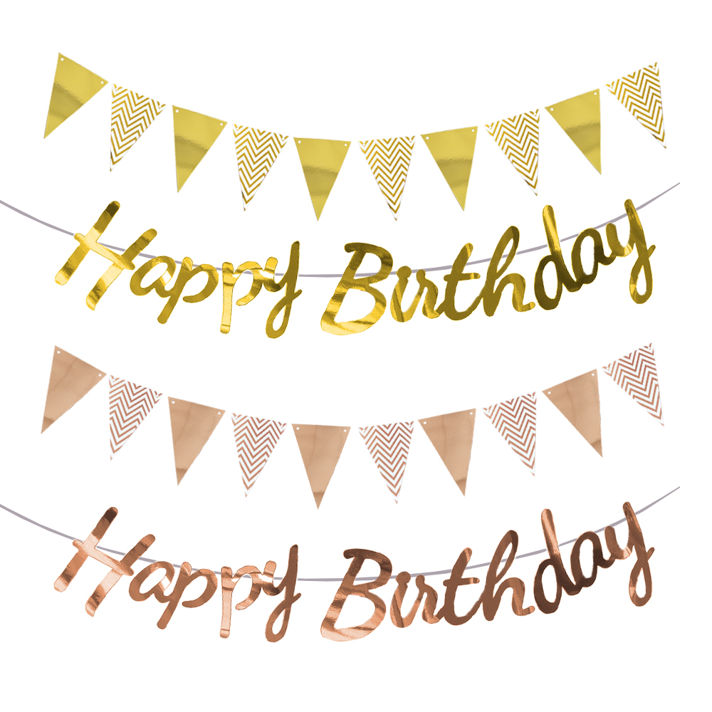 Feliz aniversário banner ouro  - Party Banner Gold avaliação e preço