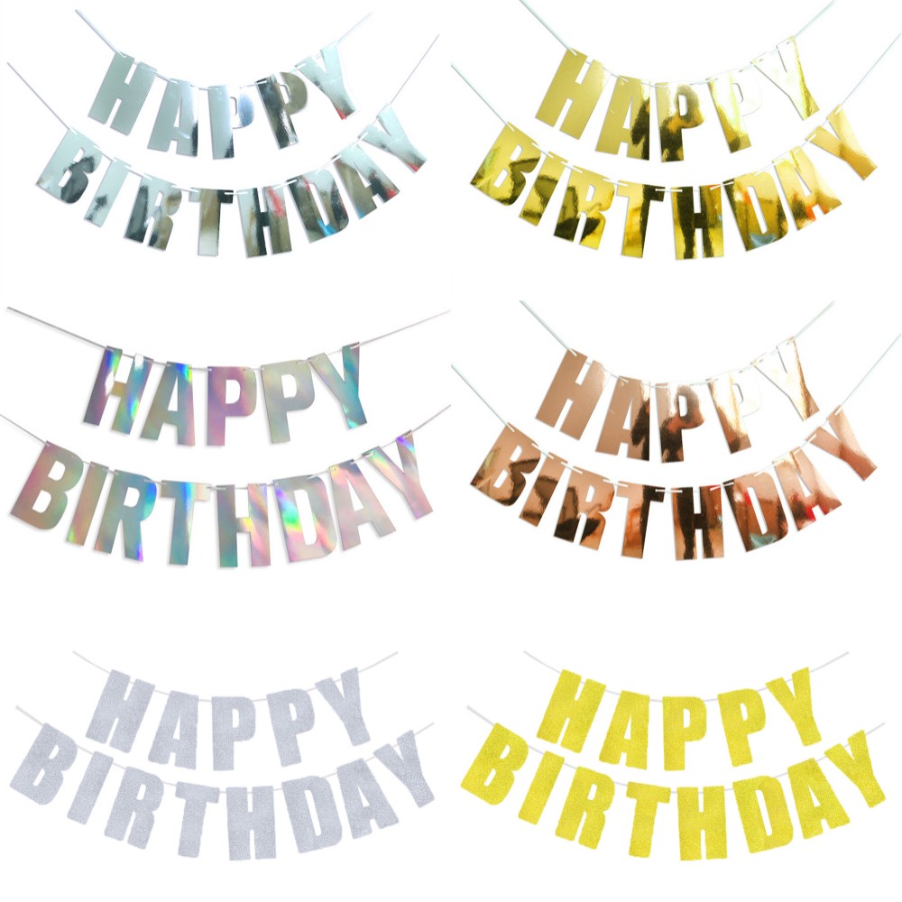 Feliz aniversário banner ouro  - Party Banner Gold avaliação e preço