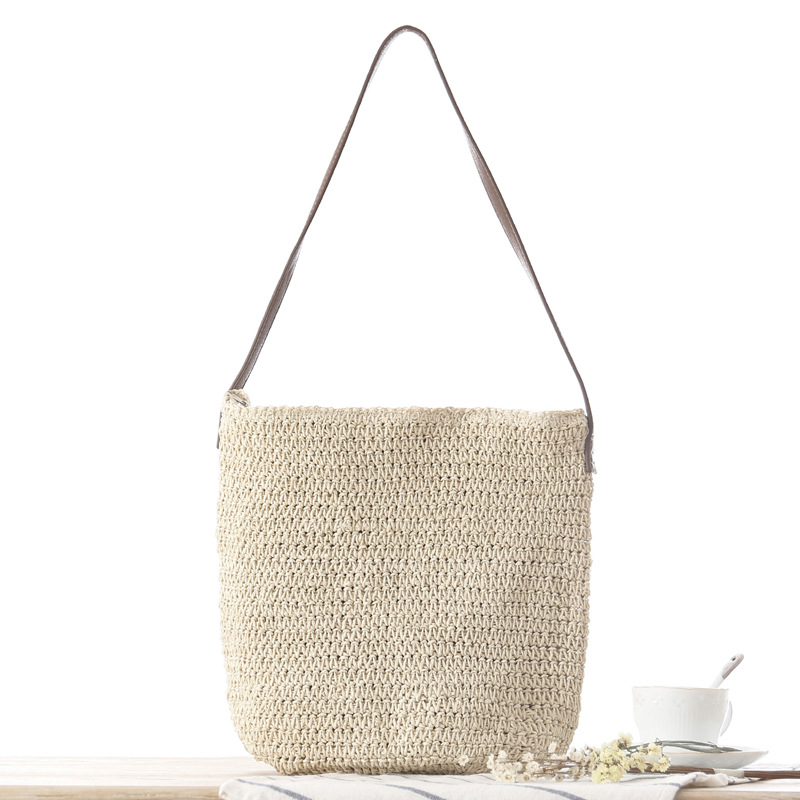 Bolsa de Ombro de Palha Tecida - Paper Straw Color avaliação e preço
