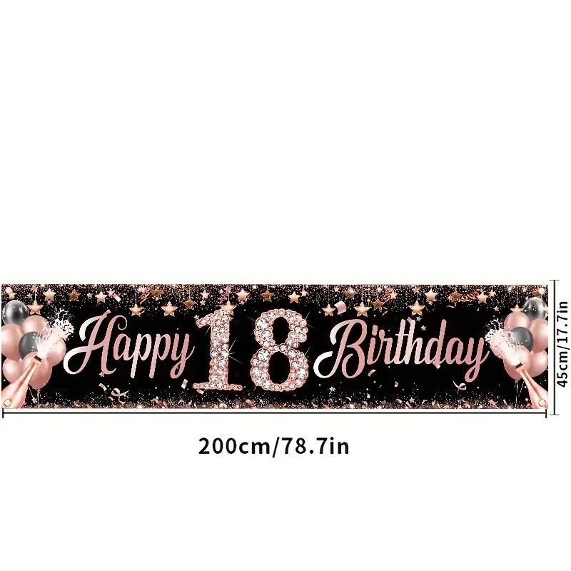 Faixa de Aniversário de 18 Ano - Party Banner Gold avaliação e preço