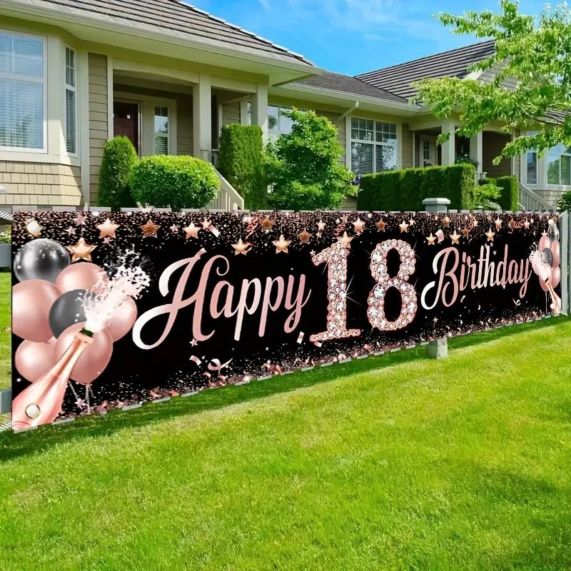 Faixa de Aniversário de 18 Ano - Party Banner Gold avaliação e preço