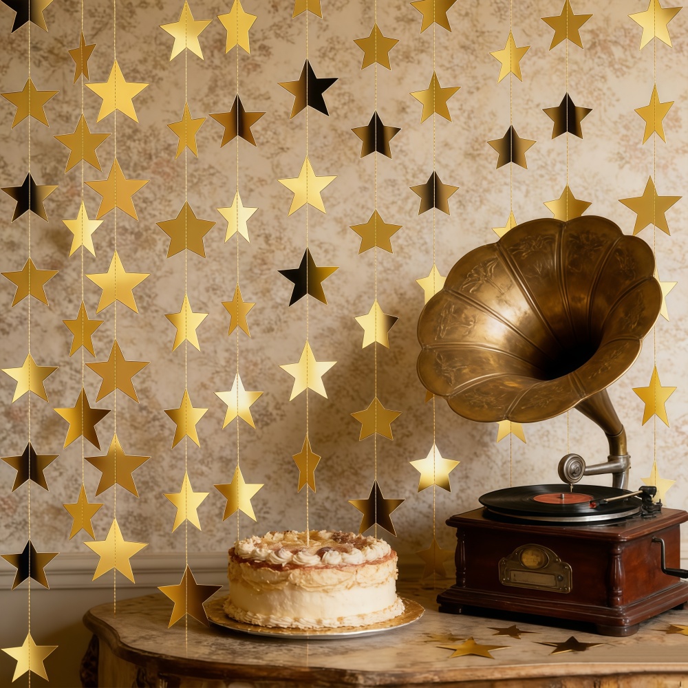 1 peça de Guirlanda de Estrela - Party Banner Gold avaliação e preço